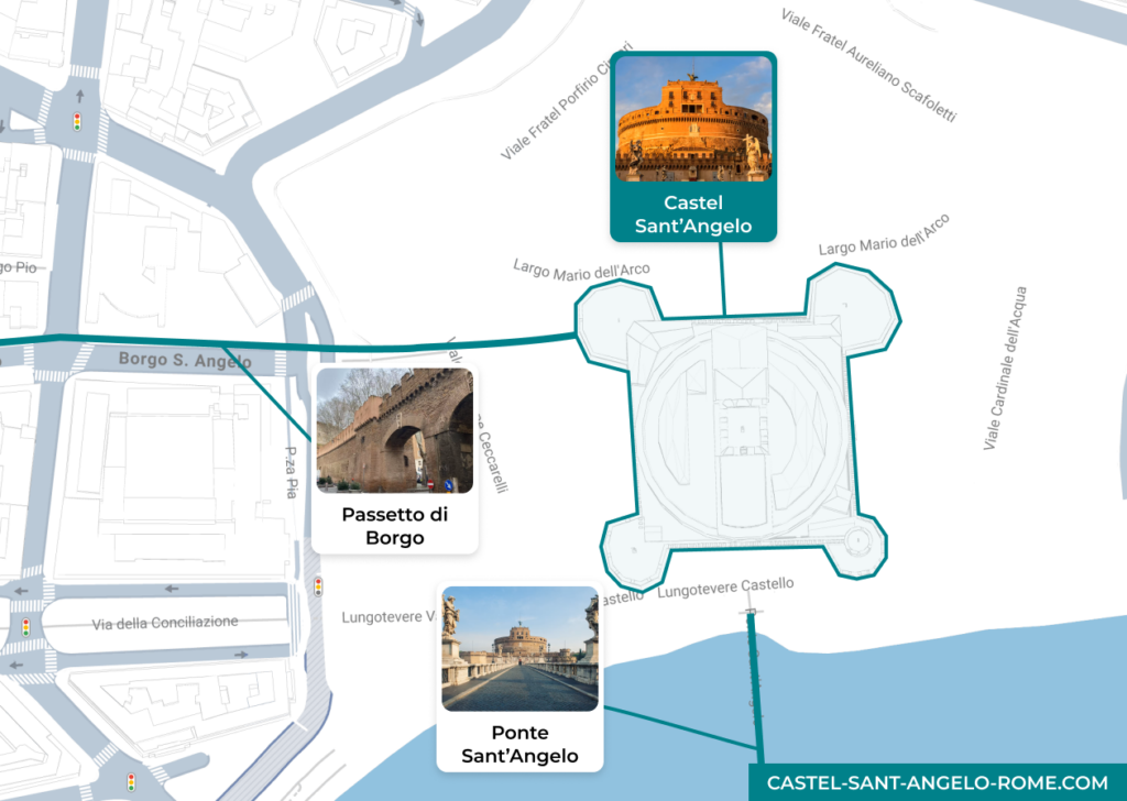 map of castel sant'angelo roma